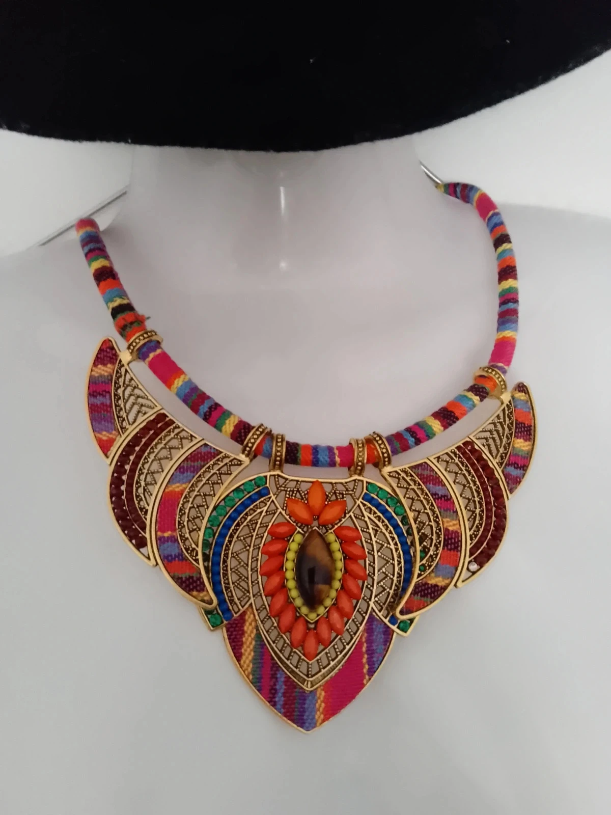 Collar de pecho de piedra natural ojo de tigre – photo 3